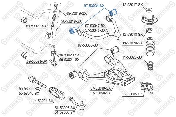 Сайлентблок рычага верхнего 87-53034-SX STELLOX