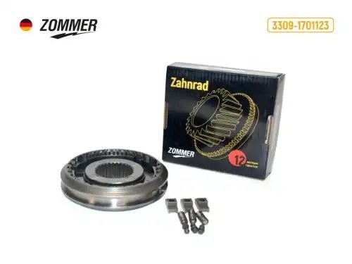 Муфта КПП ГАЗ 3309, Валдай 3310 (1-2-3 пер. и зад.хода) сб. (со ступицей + сухар 33091701123 ZOMMER