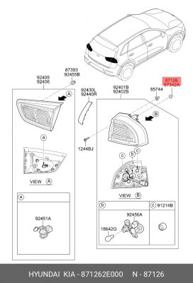 НАПРАВЛЯЮЩАЯ KIA SPORTAGE ФОНАРЯ ЗАДНЕГО ПРАВОГО 871262E000 MOBIS