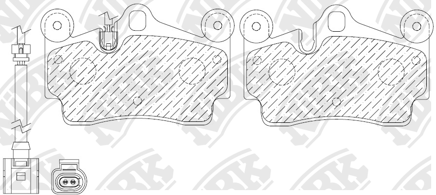 Колодки тормозные дисковые (с датчиком износа) (AUDI Q7 (4L), PORSCHE CAYENNE (9 PN0347W NIBK