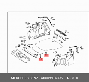 заклепка уплотнителя пола багажника!\ MB W204/W207/W212/W218 07> A 000 991 43 95 MERCEDES BENZ