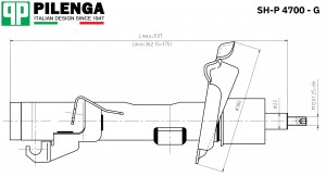 Амортизатор передний MAZDA 3 правый газовый  SH-P4700-G SHP4700G PILENGA