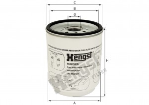 Фильтр топливный, сепаратор (D=93, H=141, M80x2.5, RVI Magnum DXI, Volvo FH/FM) H392WK HENGST