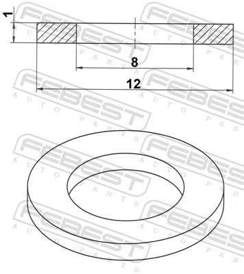 AUDI / VW 8*12*1 медь 88430081210C FEBEST