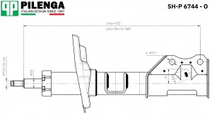Амортизатор передний правый масляный LADA VESTA SH-P6744-O SHP6744O PILENGA