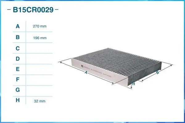 Фильтр салонный угольный B15CR0029 B15CR0029 CWORKS