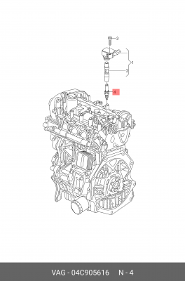 Cвеча зажигания  04C905616 04C 905 616 VAG