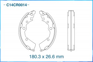 Тормозные колодки задние барабанные Low Metallic C14CR0014 C14CR0014 CWORKS