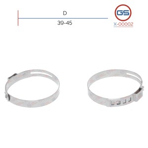 X-00002 Хомут металлический одноразовый, перекрытие диаметров 39-45мм X-00002 GS