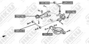 Сайлентблок KIA Sportage (10-) рычага заднего поперечного JIKIU BH28080 JIKIU