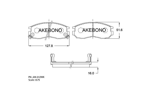Колодки тормозные дисковые передние ПОДХОДЯТ ДЛЯ MITSUBISHI GALANT/LEGNUM EA_A/E AN312WK AKEBONO