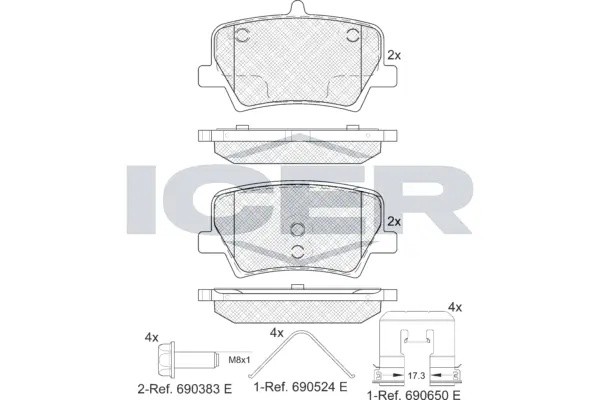 182346 колодки тормозные передние! комплект\ Volvo XC40 1.5/2.0/2.0D 10.17> 182346 ICER