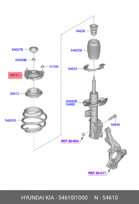 Опора амортизатора HYUNDAI Sonata (14-) переднего OE 54610L1000 HYUNDAI KIA
