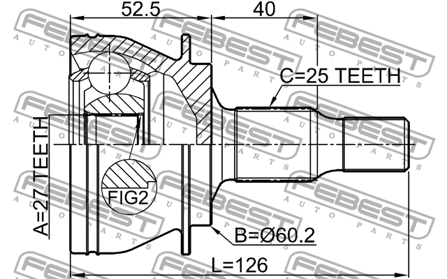 ШРУС внешний MERCEDES W169, W245 1610-245 1610-245 FEBEST