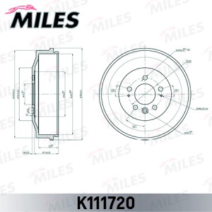 Барабан тормозной VW AMAROK K111720 K111720 MILES