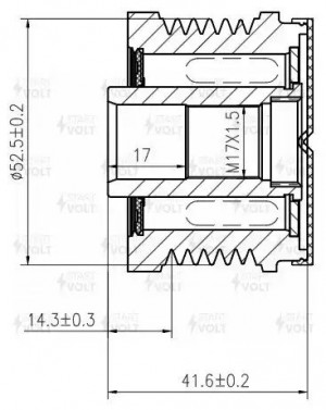 Шкив с обгонной муфтой генер. для а/м Nissan X-Trail T30 (01-) 2.0i (тип Mitsubi SGP 1406 START VOLT