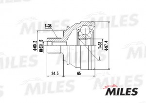 ШРУС наружный VW T4 1.8-2.5 90-03 (GKN 301963) GA20526 GA20526 MILES