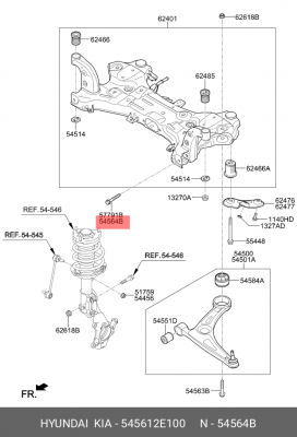 болт передн.рычага!\ Hyundai Tucson, KIA Sportage 545612E100 HYUNDAI