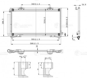 Радиатор кондиц. для а м Toyota Caldina (97-) (LRAC 1916) LRAC 1916 LUZAR