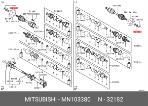 ГАЙКА СТУПИЦЫ ПЕРЕДНЕГО КОЛЕСА MN103380 MN103380 MITSUBISHI