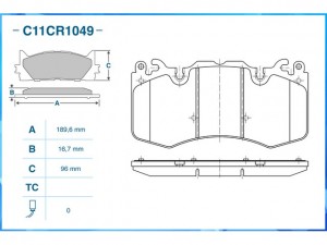 Тормозные колодки передние Low Metallic C11CR1049 C11CR1049 CWORKS