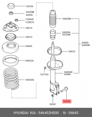 Болт М10 аммортизатора 546452H000 HYUNDAI KIA
