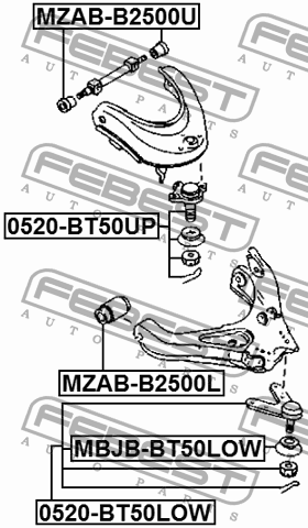 Пыльник шаровой опоры MAZDA BT-50 UN 2006-2011 MBJB-BT50LOW MBJB-BT50LOW FEBEST