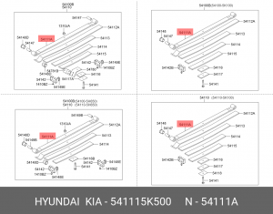 Лист рессоры HYUNDAI HD72,78 передней №1 Н/О OE 541115K500 HYUNDAI KIA