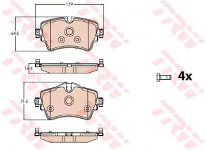 Колодки передние BMW 2 (F45) 9/14-, MINI COOPER S (F55) 7/14-  GDB2087 GDB2087 TRW