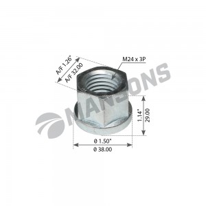 Гайка рессоры [D38H29M24x3P A/F32]  10шт 900.792 MANSONS