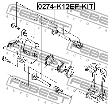 Втулка направл задн суппорта NISSAN NOTE (ремкомпл с 2 втулками) 0274-K12EF-KIT 0274-K12EF-KIT FEBEST