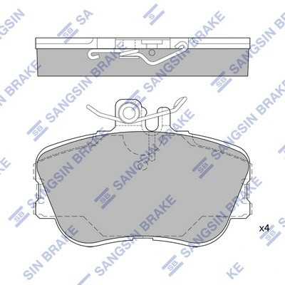 Колодки тормозные MERCEDES C (W202) передние (4шт.) SANGSIN SP1980 SANGSIN