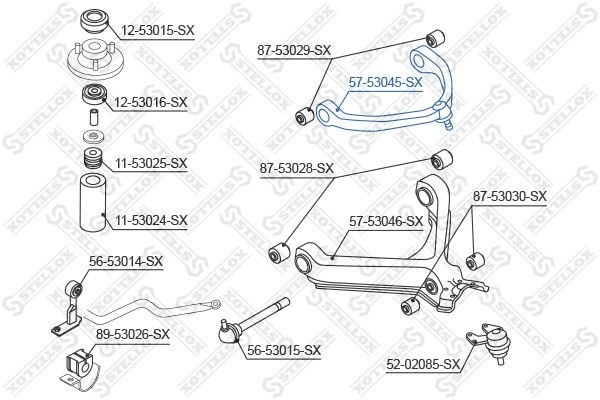 рычаг верхний!\ KIA Sportage 96-00 57-53045-SX STELLOX