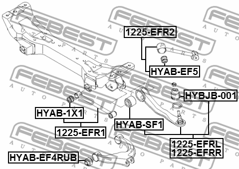 Сайлентблок HYAB-EF4RUB HYAB-EF4RUB FEBEST