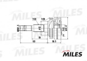 ШРУС наружный OPEL VECTRA 1.6 95-02 (с ABS) (GKN 304458) GA20365 GA20365 MILES