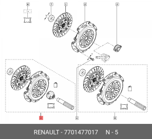 к-кт сцепления! с подшипником\ Renault Clio/Laguna/Megane/Scenic 1.4/1.6 97> 7701477017 RENAULT