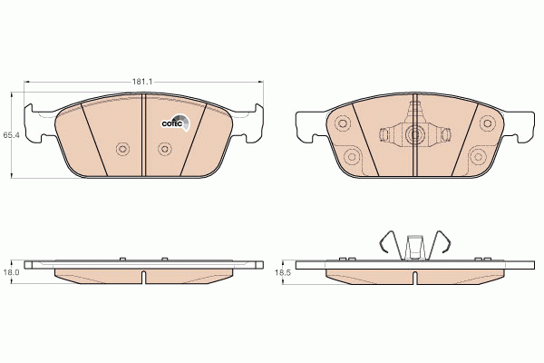 Колодки передние FORD KUGA II 2.0TDCI, TRANSIT CONNECT 1.6TDCI 2013- GDB2009 GDB2009 TRW