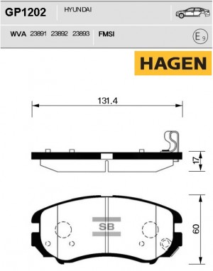 Колодки передние HYUNDAI ELANTRA (HD) 05- GP1202 GP1202 SANGSIN