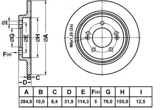 Диск тормозной задний KIA OPTIMA [58411-3V500] RN1601 RN1601 NIBK