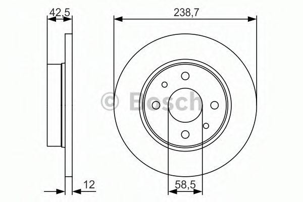 Диск тормозной ВАЗ-2108,ИЖ-2126 (1шт.) BOSCH 0986479R61 BOSCH