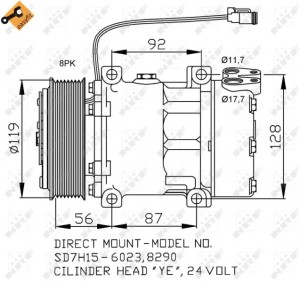 Компрессор SCANIA P,G,R,T series (04-) кондиционера NRF 32703 NRF
