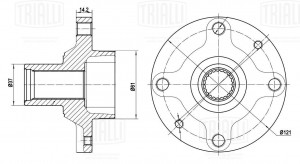 Ступица Лада Vesta (14-) (перед.) (MR 0103) MR 0103 TRIALLI