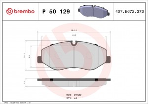 Колодки тормозные P50129 P50129 BREMBO
