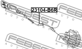 Трос внешн ручки замка двери VW PASSAT (06-11) 23104-B6R 23104-B6R FEBEST