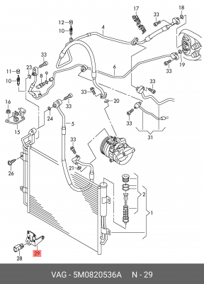 кронштейн датчика температуры!\ VW Polo 11-20, Skoda Rapid 13-20 5M0 820 536 A VAG