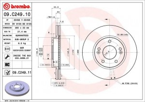 Диск тормозной 09.C249.11 09.C249.11 BREMBO