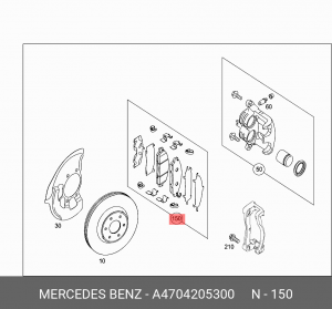 колодки дисковые передние!\ MB W470 X-classe 17> A4704205300 MERCEDES BENZ