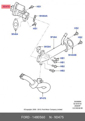 Клапан FORD рециркуляции отработанных газов OE 1480560 FORD