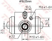 Цилиндр колесный SKODA FABIA II BWD113A BWD113A TRW