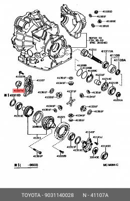Сальник приводного вала правый 90311-40028 90311-40028 TOYOTA